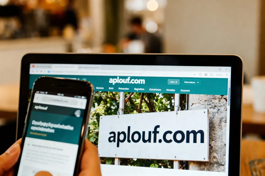 Écrans affichant le site web aplouf .com sur un ordinateur portable et un smartphone