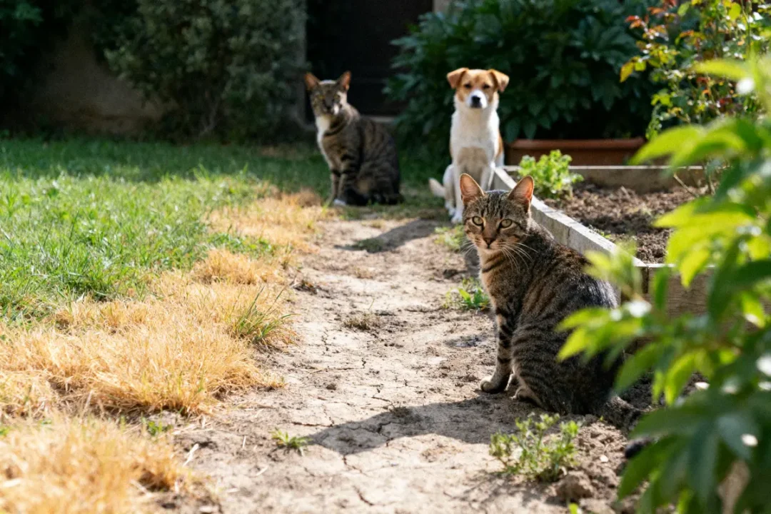 Chats et chien dans jardin question de désherbant combien de temps pour les animaux